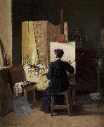 Gillis Hafstrom In the studio France oil painting artist